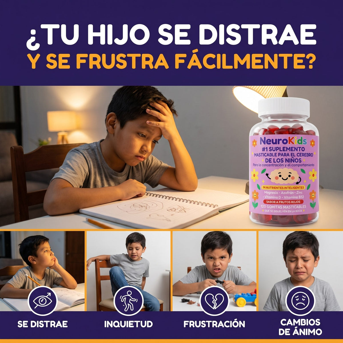 ¿Tu hijo se distrae y se frustra fácilmente?
